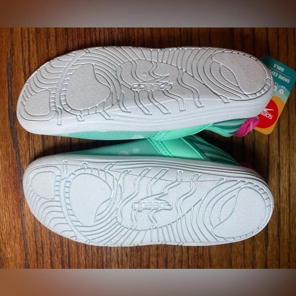 Speedo Toddler Water Shoes – Size Large-9-10 – Mint Green/White